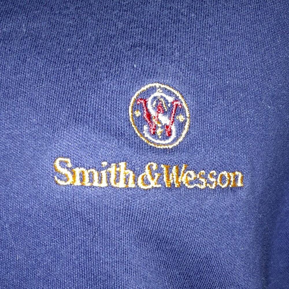 Smith & Wesson Navy/Dark Blue Polo Shirt * Embroidered *  Medium * Chest 38"